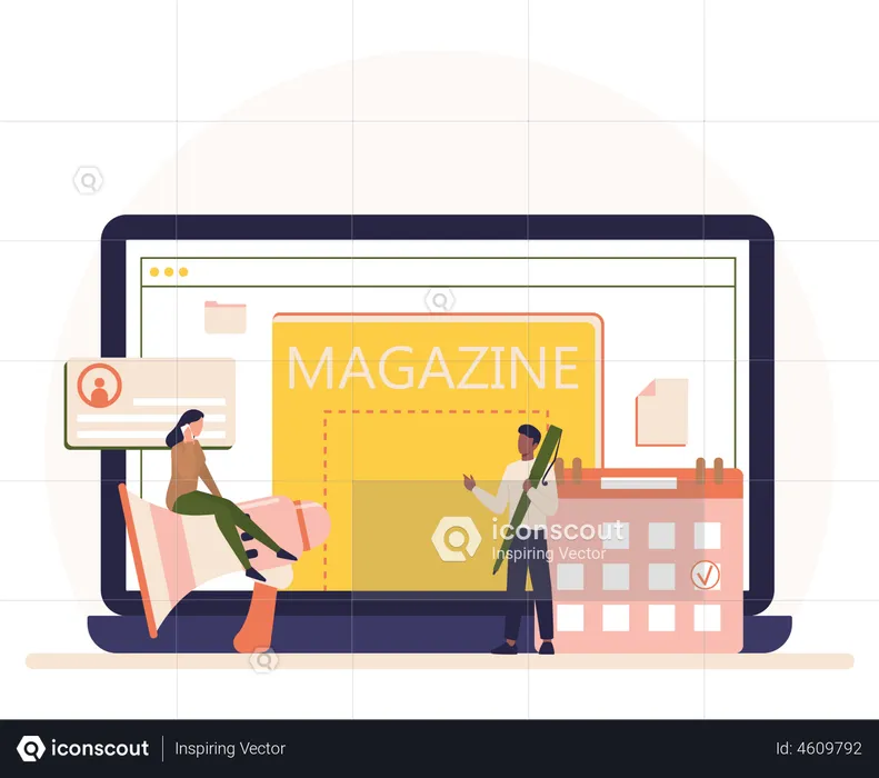 Rédacteur de magazine en ligne  Illustration