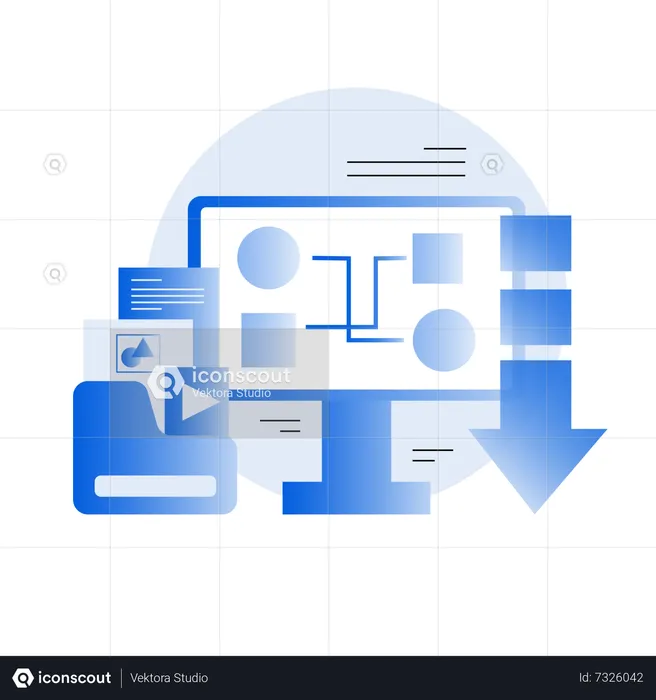 Rede de mídia de computador  Ilustração