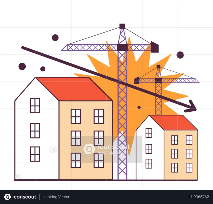 La reducción de la construcción de viviendas como indicador de recesión  Ilustración