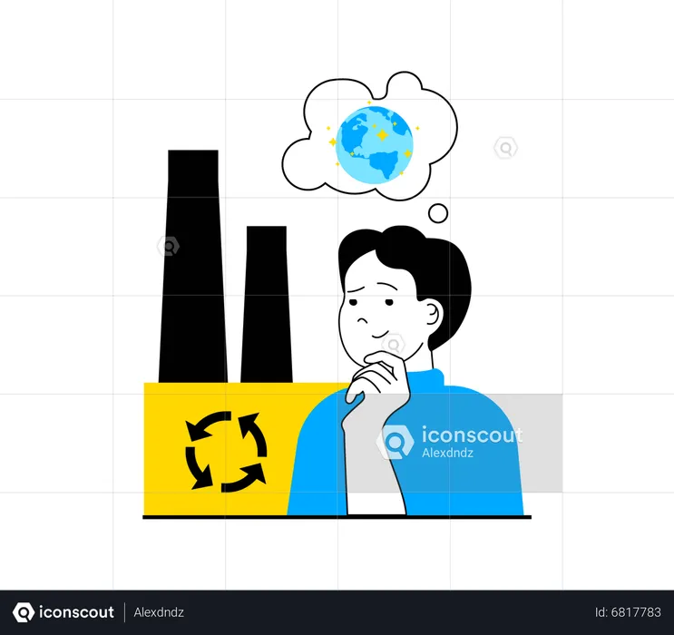 Reduce Factory Pollution  Illustration