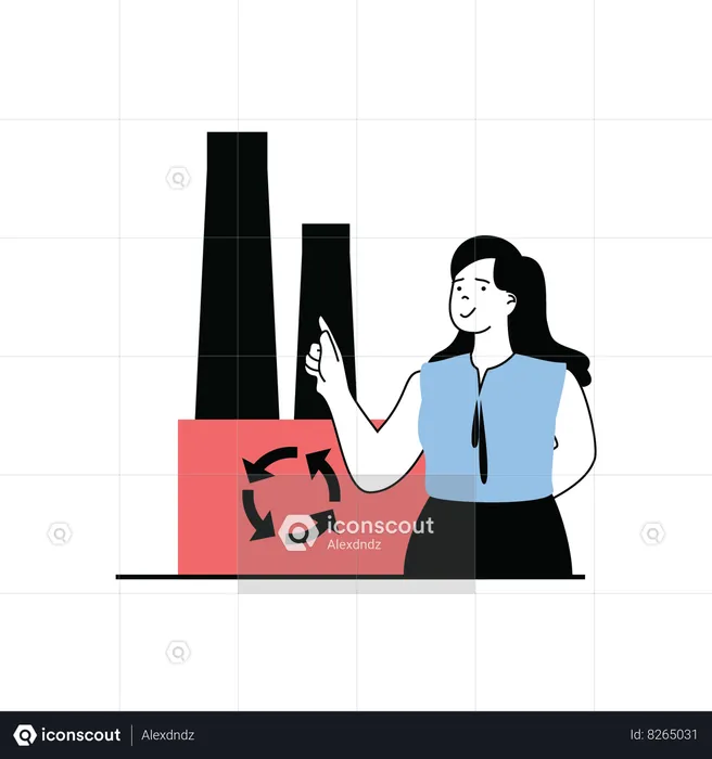 Reduce Factory Pollution  Illustration