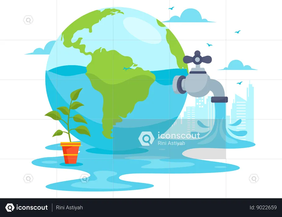 Reduce Water Use  Illustration