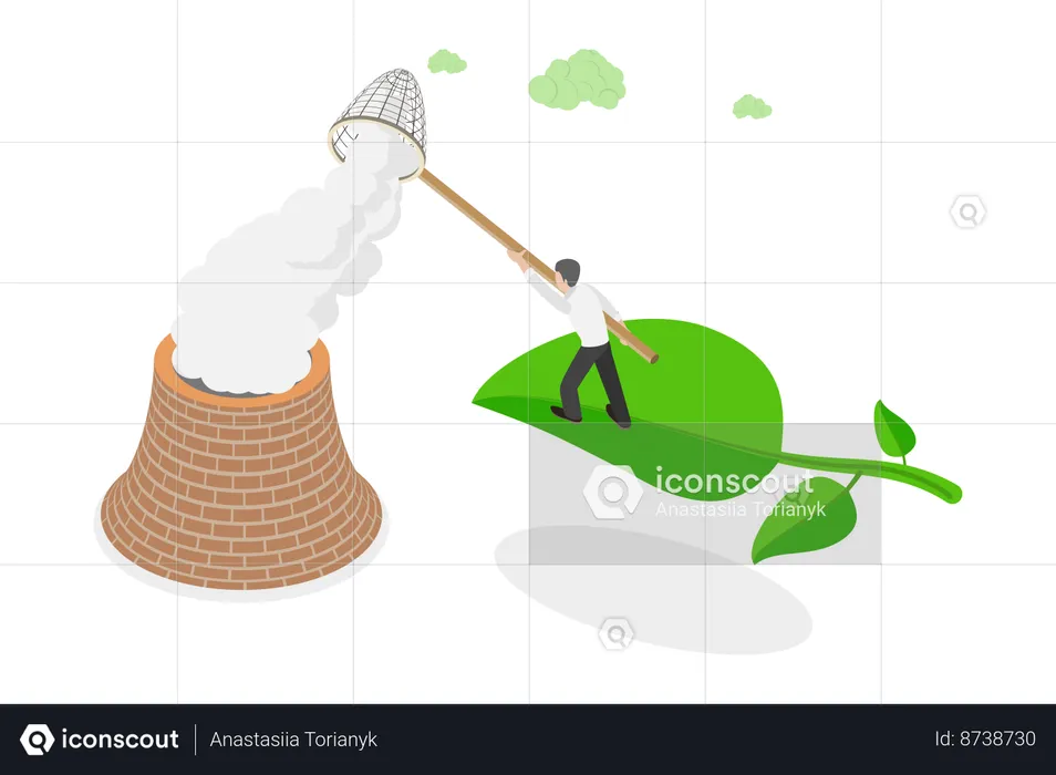 Reducing Carbon Emissions  Illustration