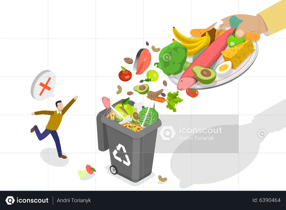 Reducing Food Waste  Illustration