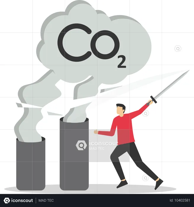 Reduzierung des CO2-Fußabdrucks  Illustration