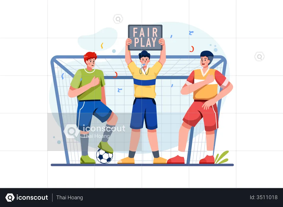 Referee giving fair play strike  Illustration