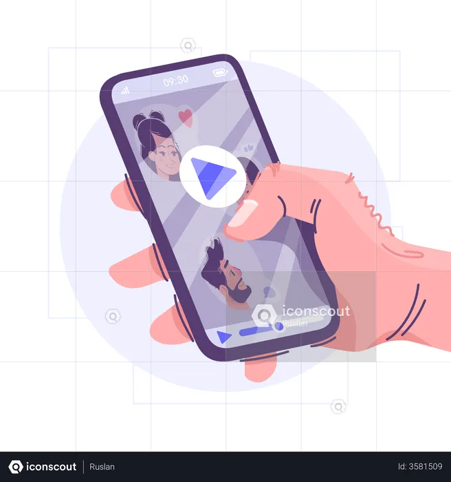 Regarder des vidéos sur mobile  Illustration