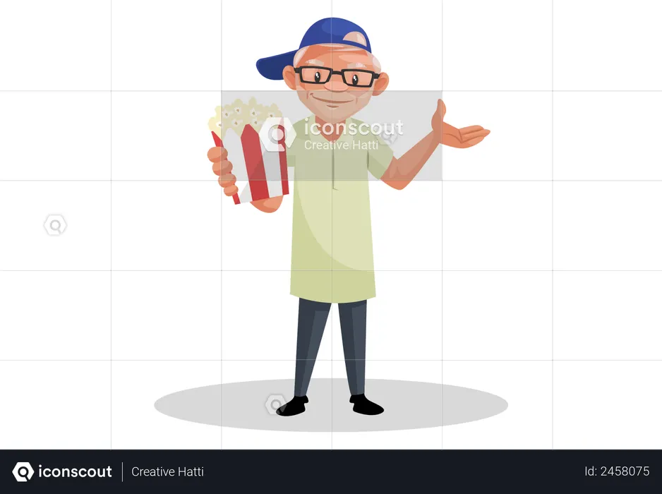 Regisseur mit Popcorn  Illustration