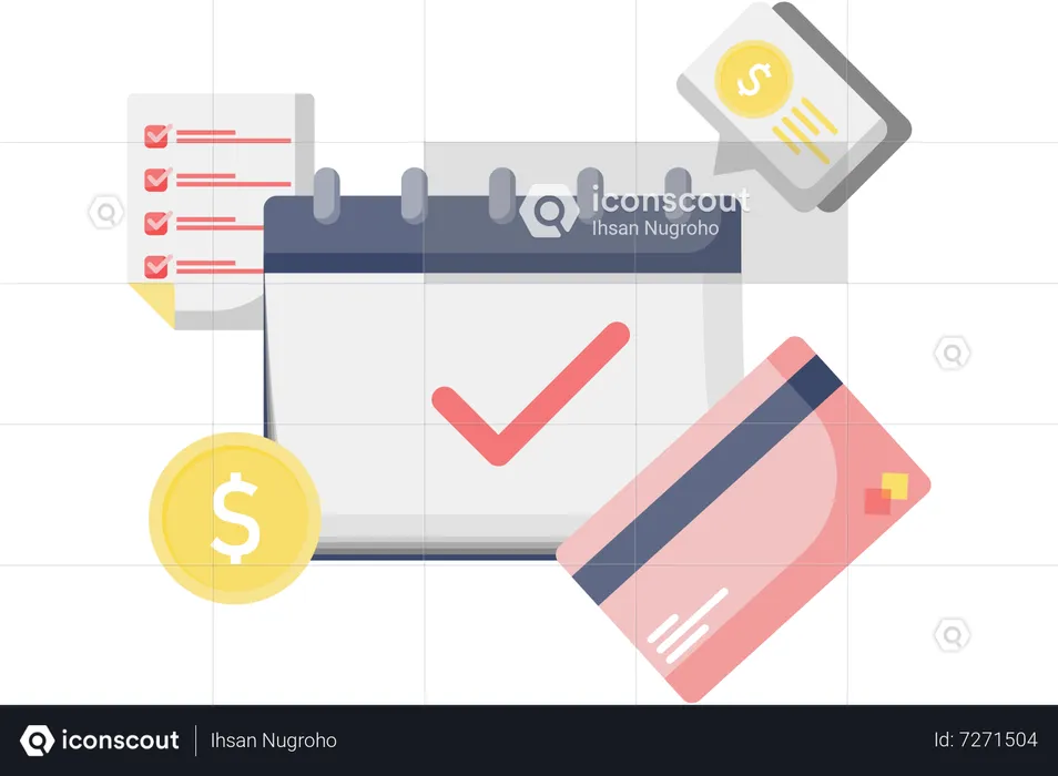 Enregistrements des transactions et des dates de paiement  Illustration