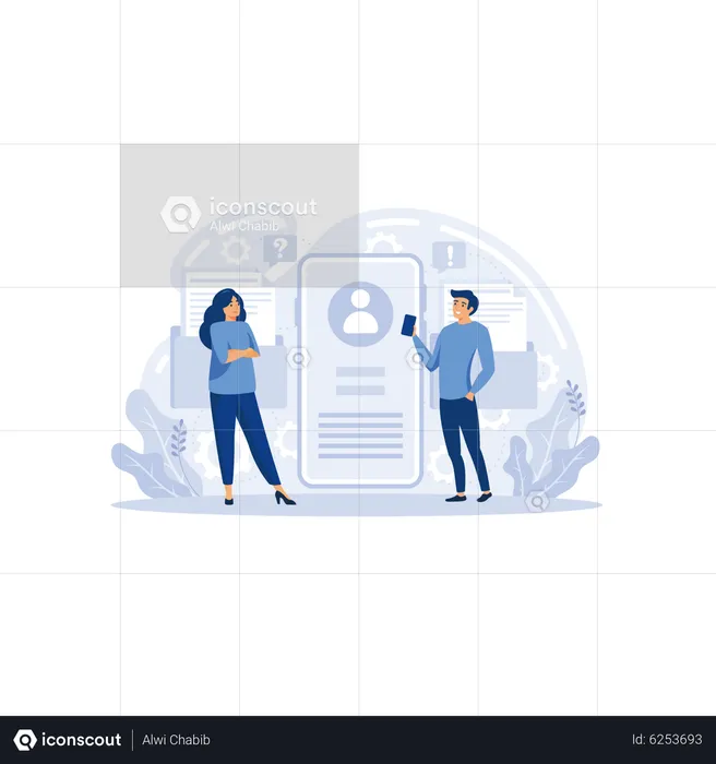 Registrierungsseite auf dem Bildschirm  Illustration