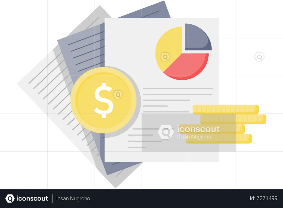 Registros financeiros e lucros da empresa  Ilustração