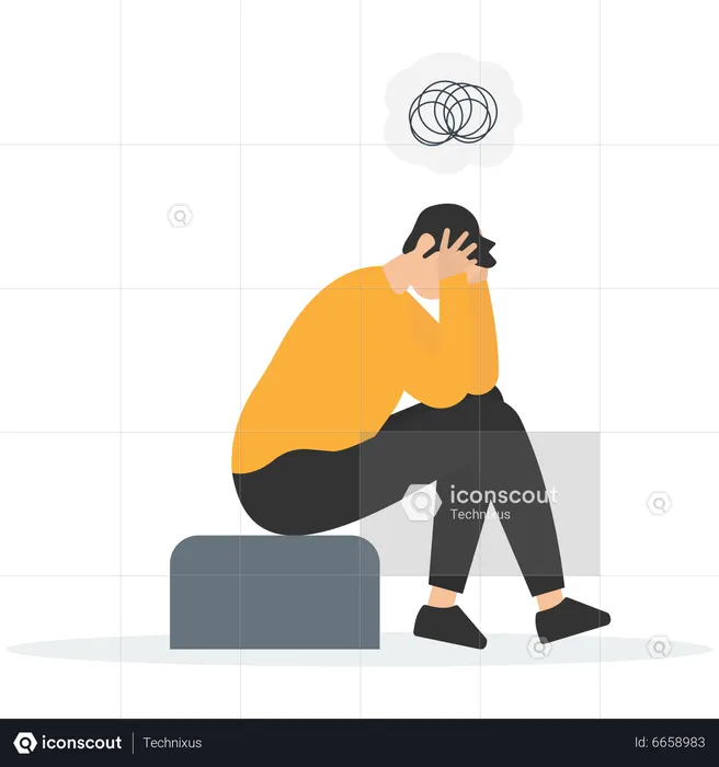 Regret on business mistake  Illustration