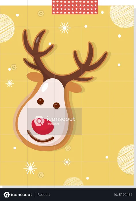 Reindeer greeting card  Illustration