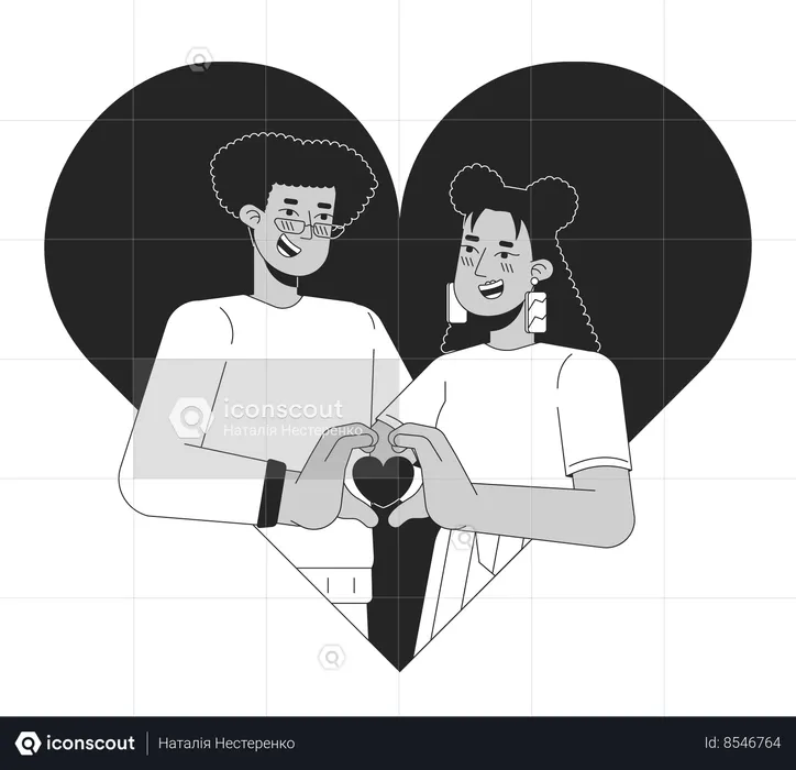 Relation couple hétérosexuel hispanique  Illustration