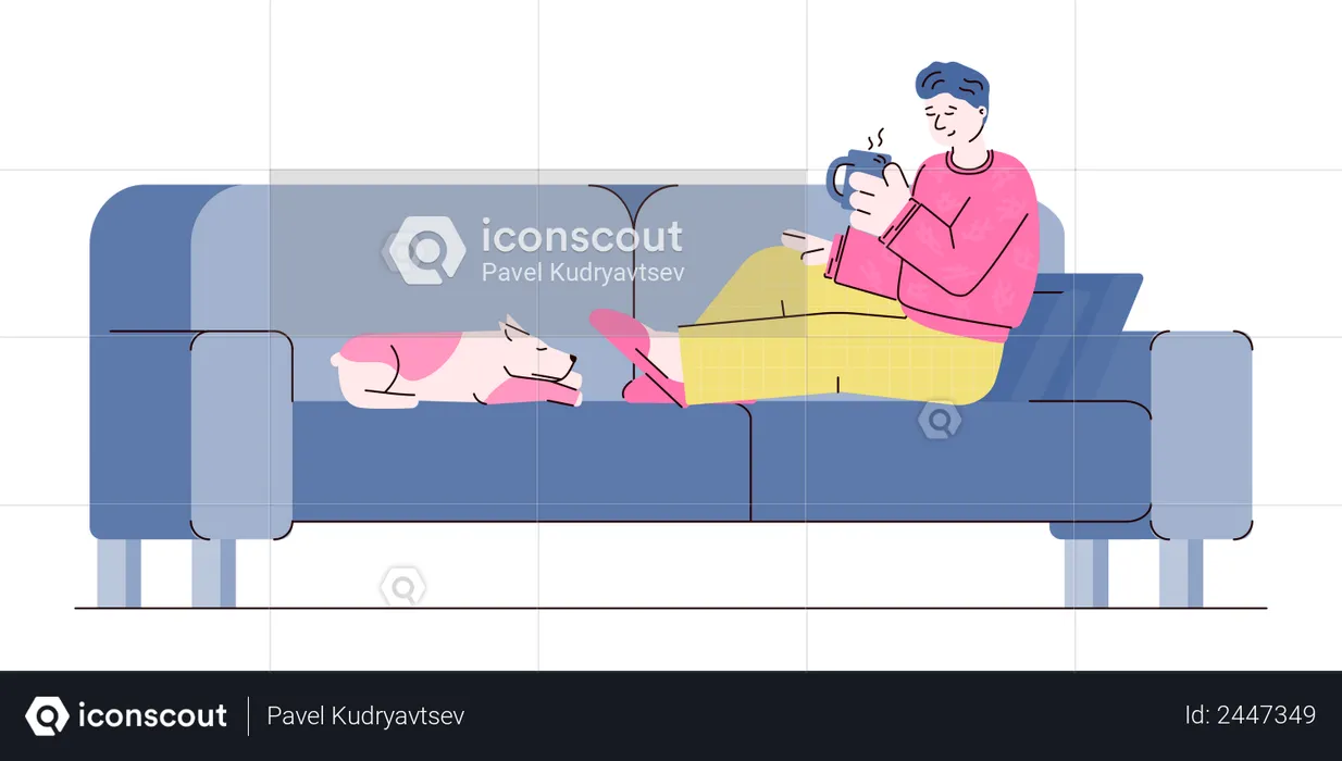 Relax with your dog  Illustration