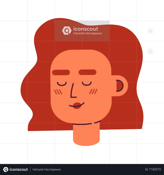 Relaxed woman with closed eyes and smile  Illustration
