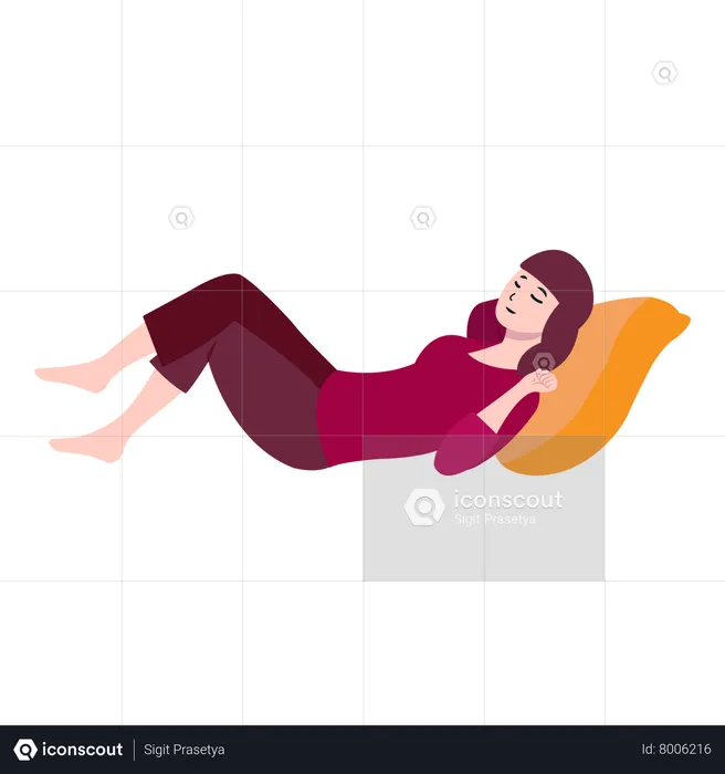 Relaxing Woman Nap  Illustration