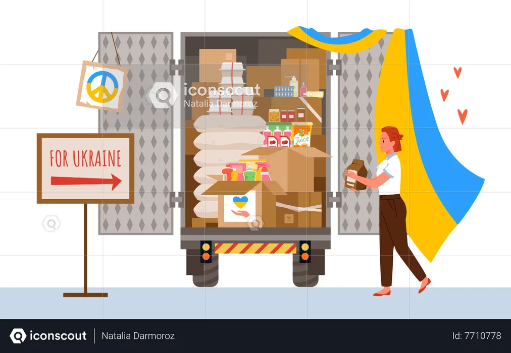 Relief package for Ukraine  Illustration