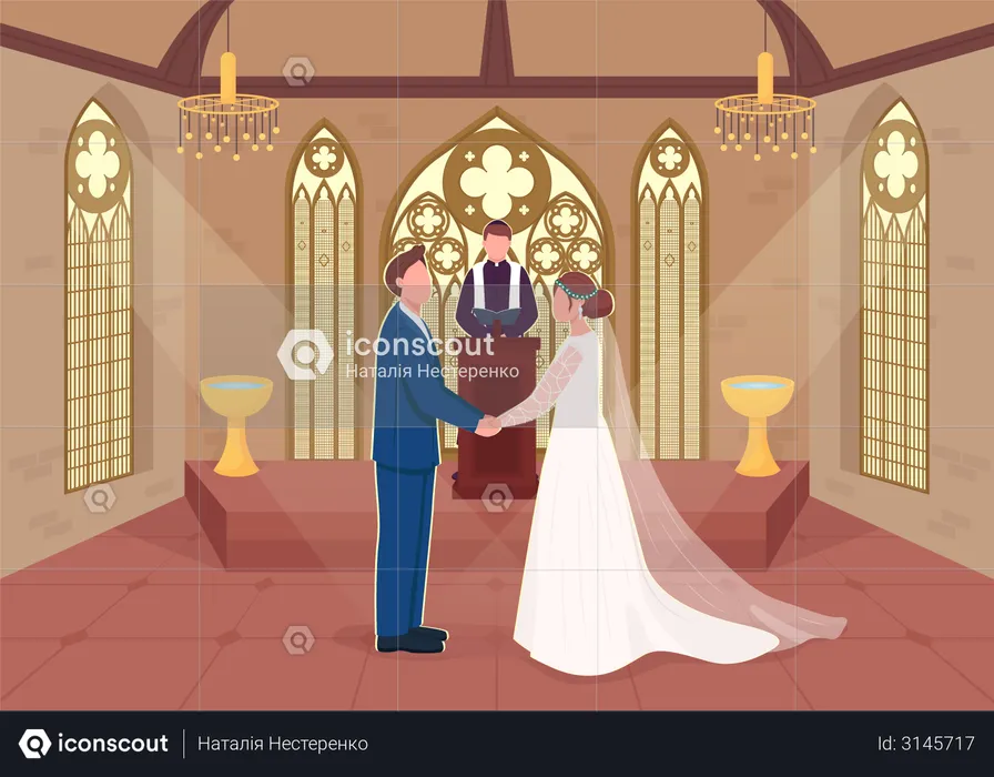 Religious wedding ceremony  Illustration
