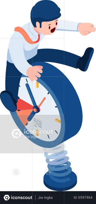 Reloj de equitación de negocios  Ilustración