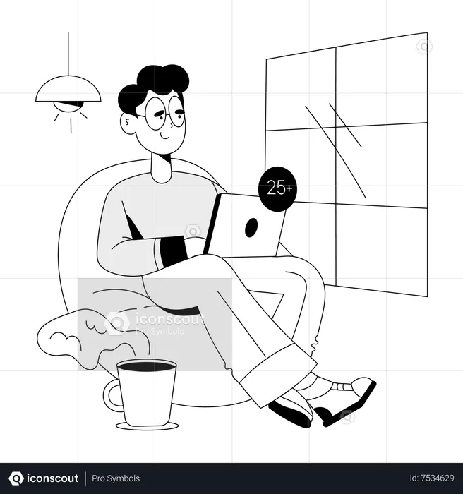 Remote Employee  Illustration