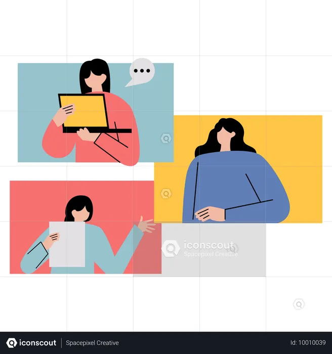 Remote Team Building relations with all employees  Illustration