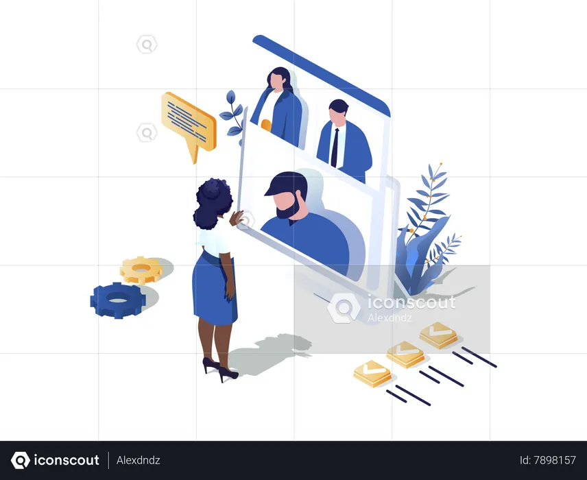 Remote Team  Illustration