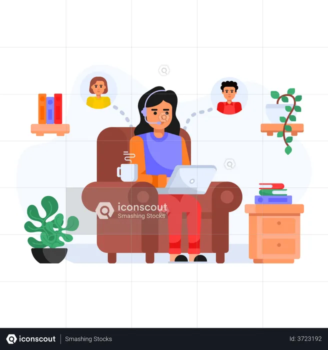 Remote working Employee  Illustration