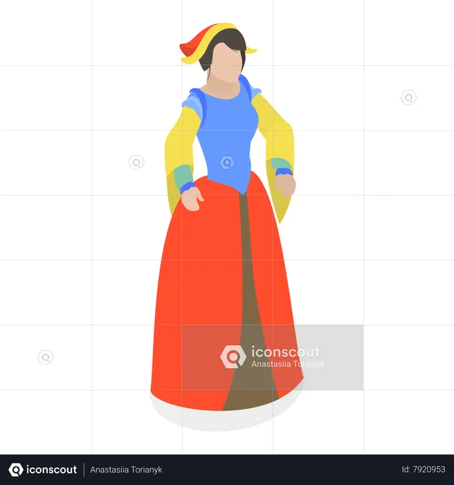 Renaissance Time Woman  Illustration