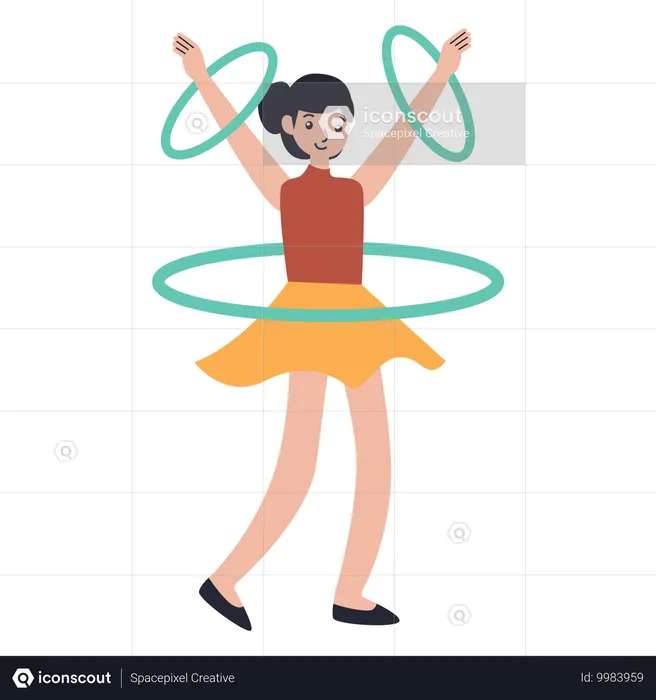 Actuación de hula-hoop  Ilustración