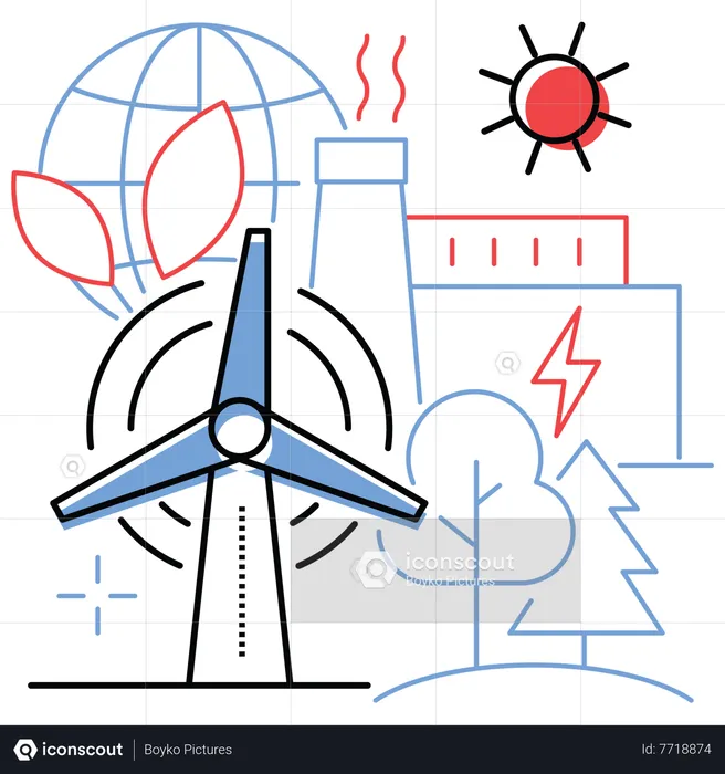 Renewable energy production  Illustration