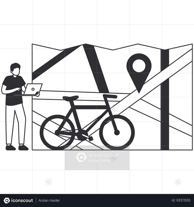 Rent A Cycle  Illustration