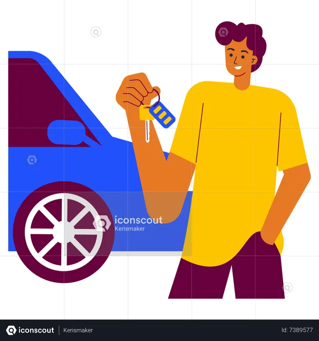 Rental car service  Illustration