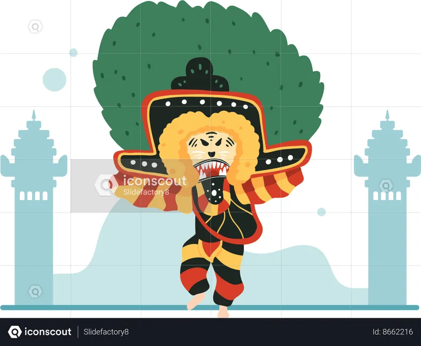Reog traditional art from indonesia  Illustration