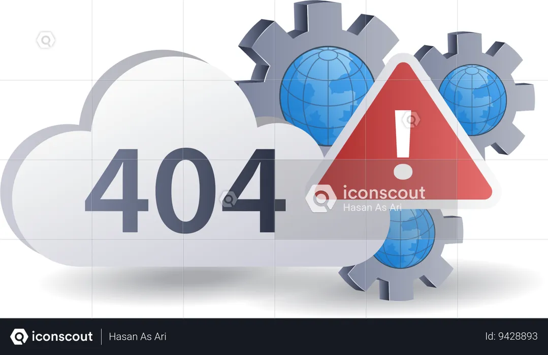 Repair cloud system error 404  Illustration