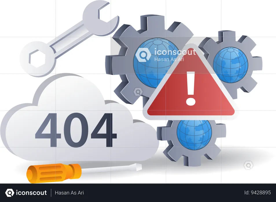 Repair system error 404  Illustration