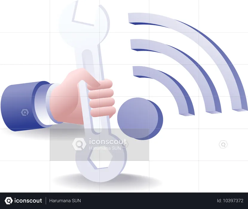 Repair wifi network settings technology  Illustration