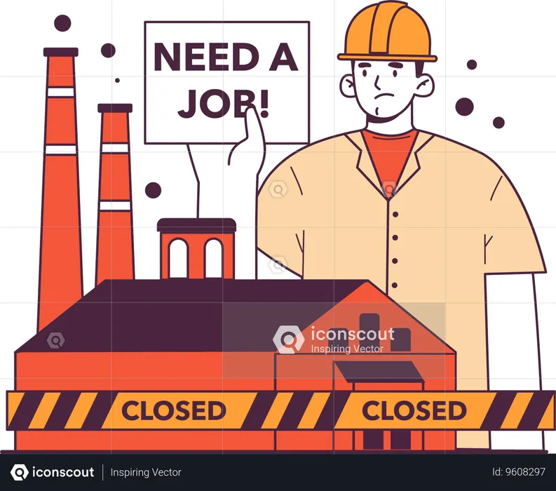 Repairman needs new job at construction site  Illustration