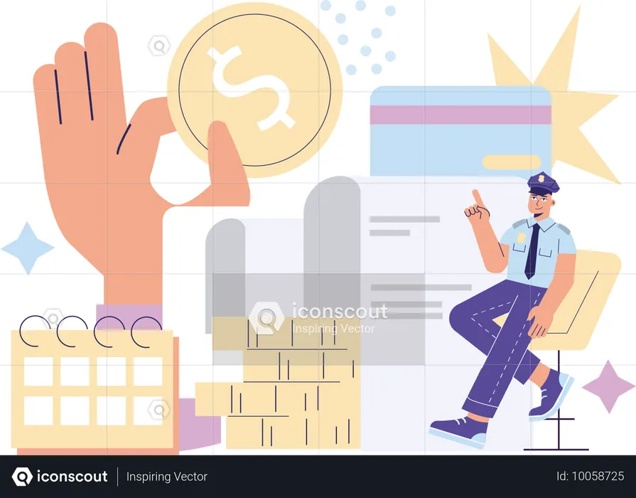 Repairman works at construction for money  Illustration