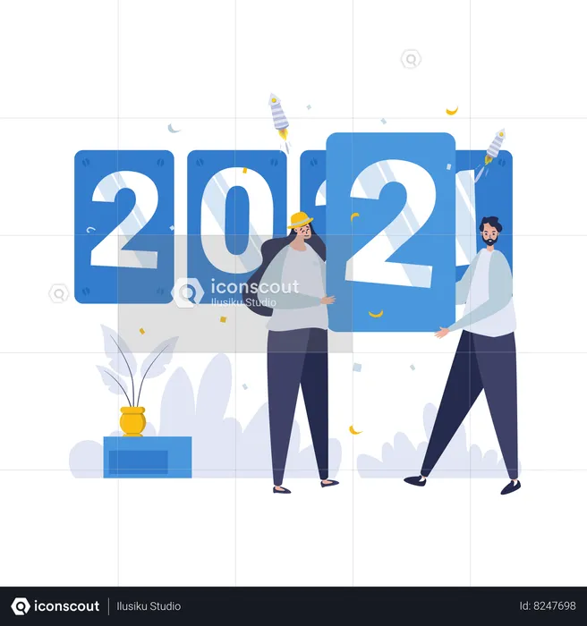 Replace number of year  Illustration