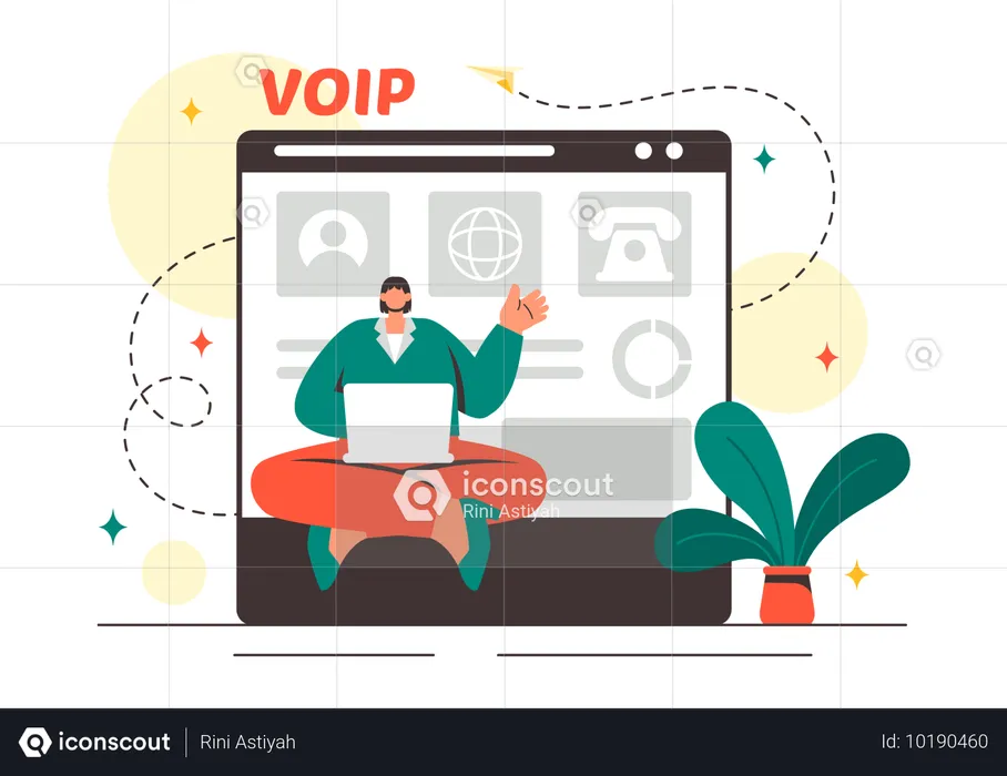 Le représentant offre des services VoIP aux utilisateurs  Illustration