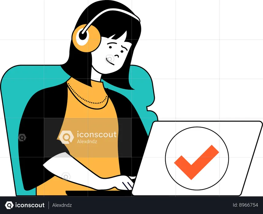 El representante está llamando a los clientes.  Ilustración