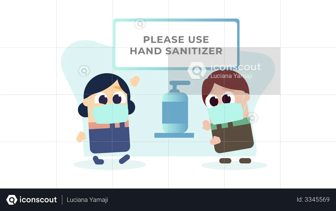 Requesting to use sanitizer  Illustration