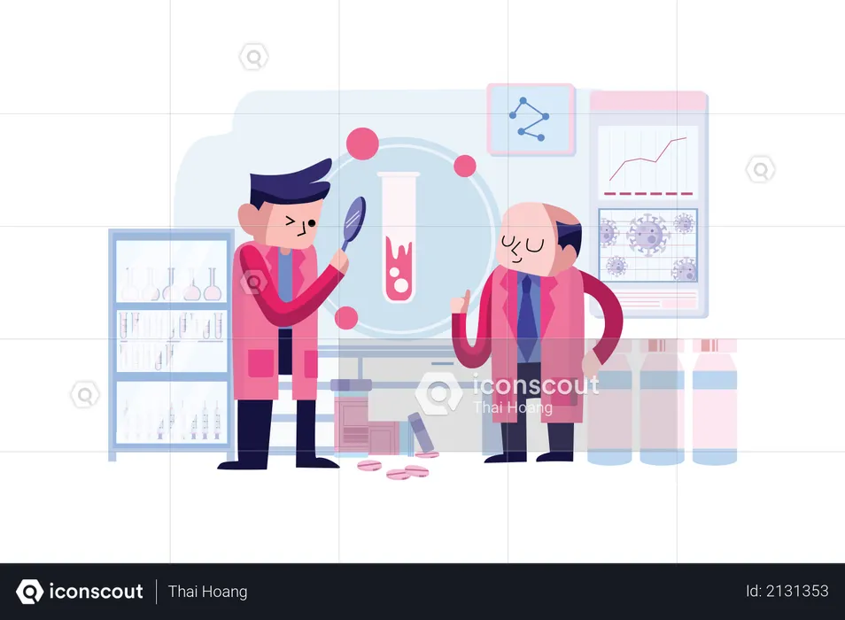 Research on Coronavirus Vaccine  Illustration