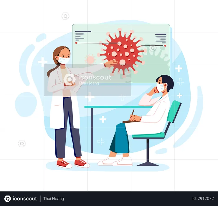 Research team working on corona vaccine  Illustration
