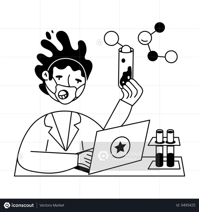 Research Technician doing chemical research  Illustration