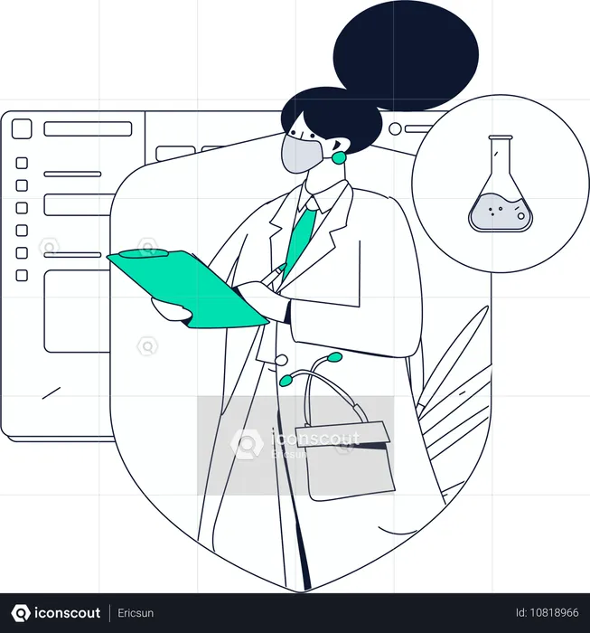 Researcher Performs Lab Analysis  Illustration