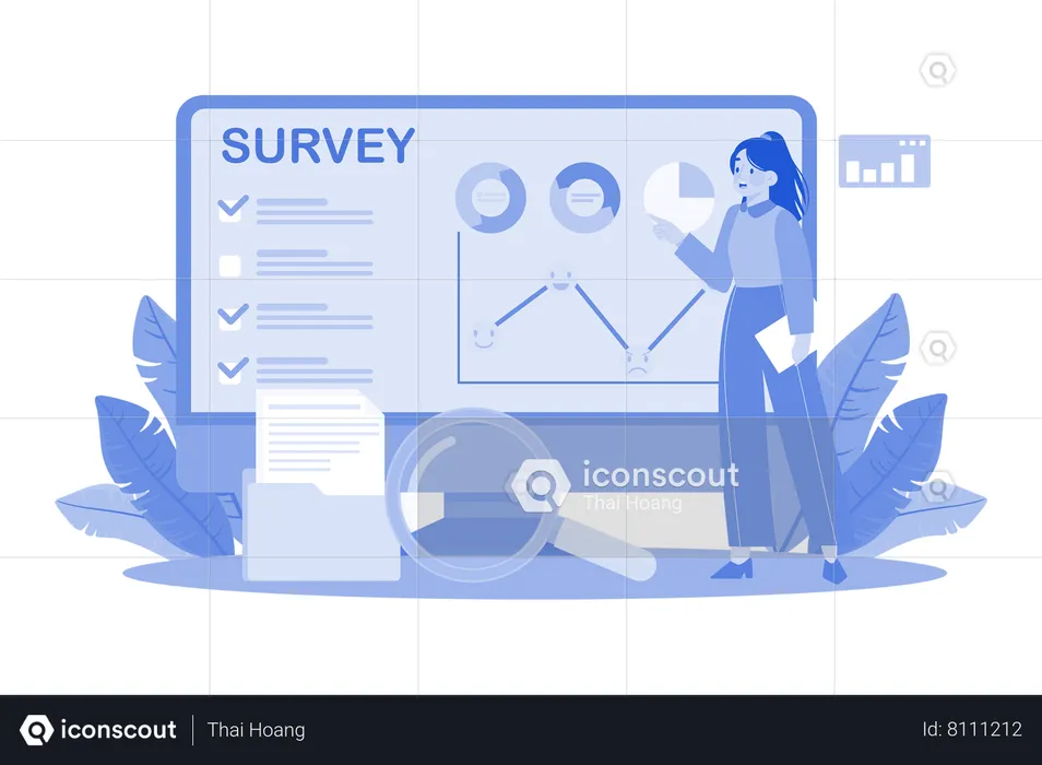 Researchers analyzing changes in customer behaviour  Illustration