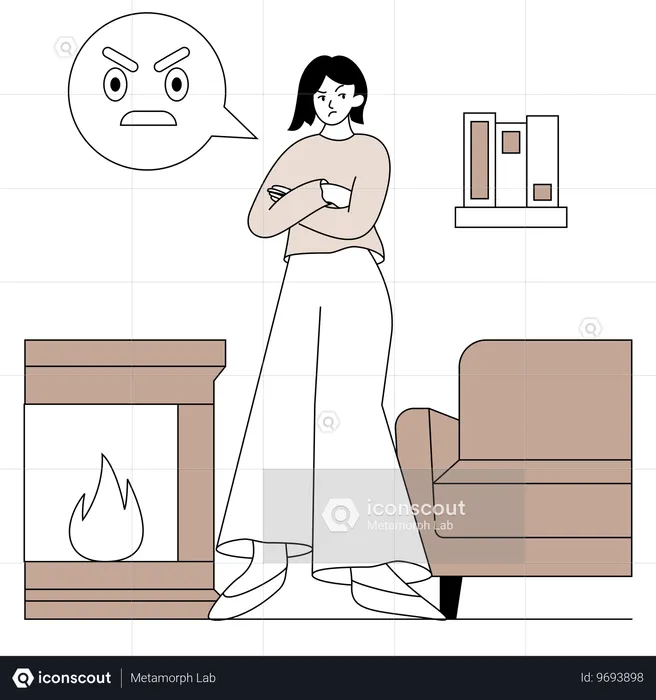 Resentment woman Emoji Illustration