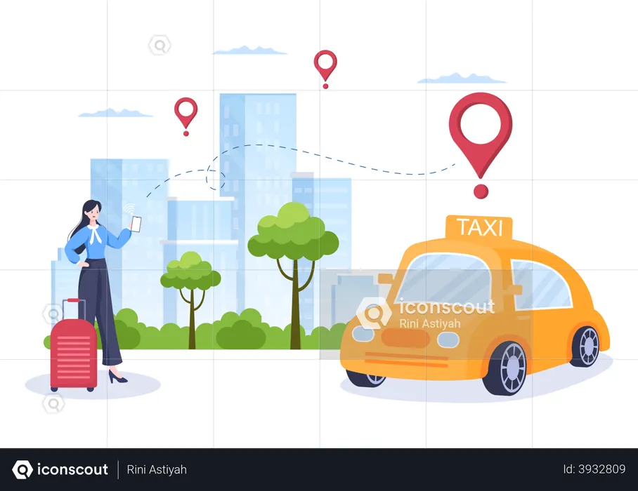 Reserva de taxi en línea  Ilustración